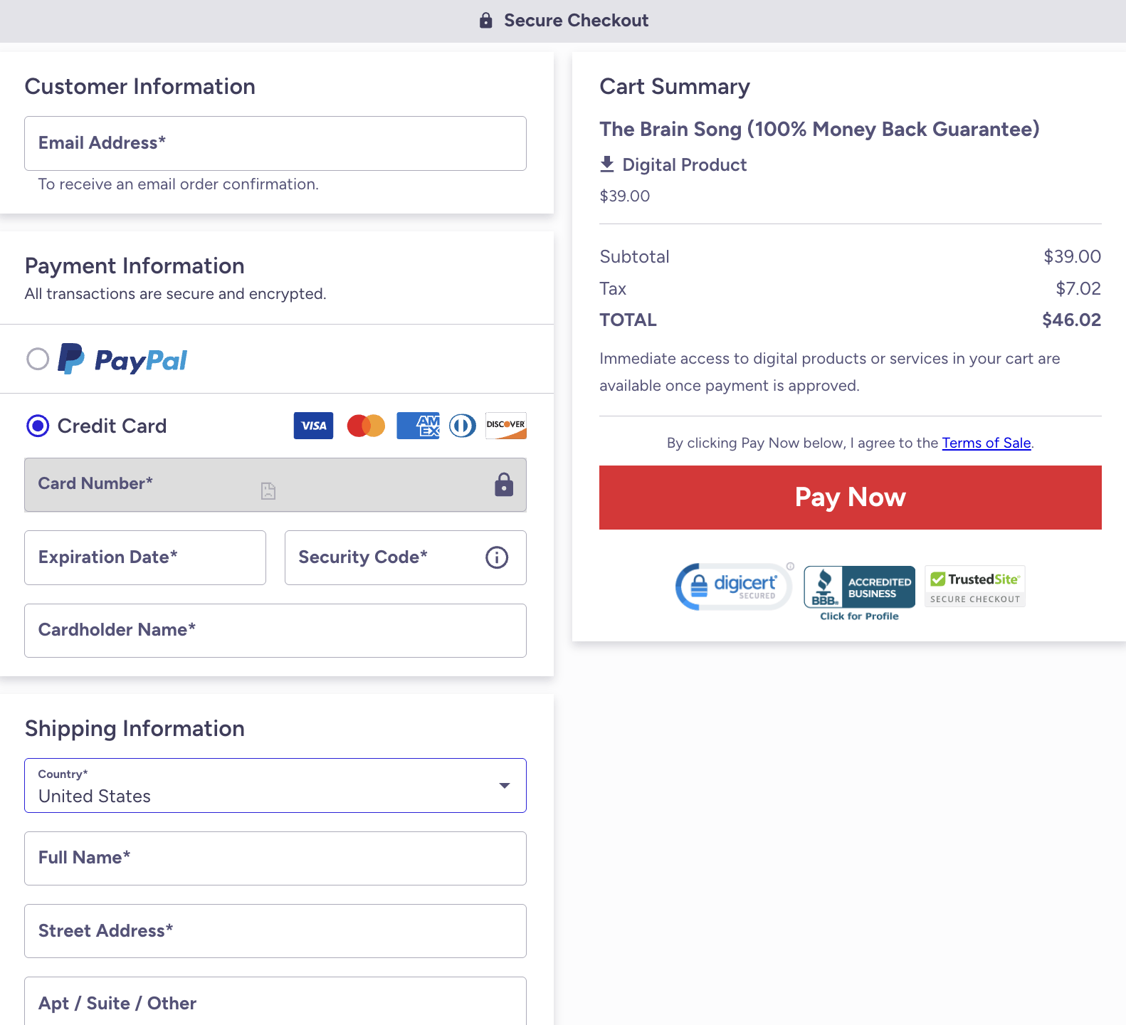 the-brain-song-checkout-page